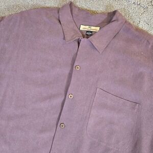 Tommy‎ Bahama Men's Silk Casual Muted Purple Red Short Sleeve Shirt Size XL